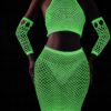 Bodystocking ŚWIECĄCE W CIEMNOŚCI Siateczka KOMPLET BIELIZNY Seksowny - miniatura 5
