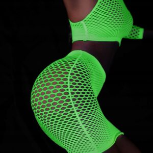 Bodystocking ŚWIECĄCE W CIEMNOŚCI Siateczka KOMPLET BIELIZNY Seksowny - miniatura 6
