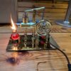 Mini MODEL SILNIKA Stirlinga EDUKACYJNY +GENERATOR PRĄDU USB Eksperyment - miniatura 6