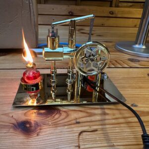 Mini MODEL SILNIKA Stirlinga EDUKACYJNY +GENERATOR PRĄDU USB Eksperyment - miniatura 6
