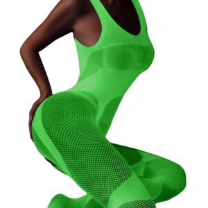 Bodystocking ŚWIECĄCE CIEMNOŚCI Siateczka dziurką SEKSOWNE Uniwersalne FLUO - miniatura 2