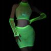 Bodystocking ŚWIECĄCE W CIEMNOŚCI Siateczka KOMPLET BIELIZNY Seksowny - miniatura 8
