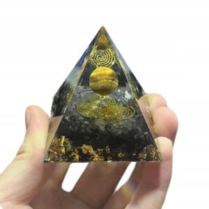 Piramida ORGONIT +LED Lampka PODSTAWA 5cm KRYSZTAŁ KAMIENIE AMULET 5cm HX05 - miniatura 2