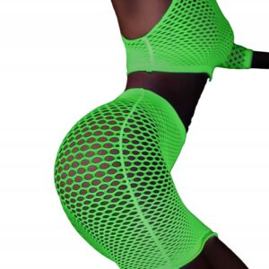 Bodystocking ŚWIECĄCE W CIEMNOŚCI Siateczka KOMPLET BIELIZNY Seksowny - miniatura 2