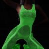 Bodystocking ŚWIECĄCE CIEMNOŚCI Siateczka dziurką SEKSOWNE Uniwersalne FLUO - miniatura 7