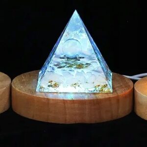 Piramida ORGONIT +LED Lampka PODSTAWA 5cm KRYSZTAŁ KAMIENIE AMULET 5cm HX14 - miniatura 6
