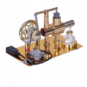 Mini MODEL SILNIKA Stirlinga EDUKACYJNY +GENERATOR PRĄDU USB Eksperyment - miniatura 4