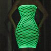 Bodystocking ŚWIECĄCE W CIEMNOŚCI Siateczka z DZIURKĄ Sukienka ODBLASKOWA - miniatura 8