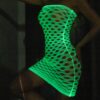 Bodystocking ŚWIECĄCE W CIEMNOŚCI Siateczka z DZIURKĄ Sukienka ODBLASKOWA - miniatura 12