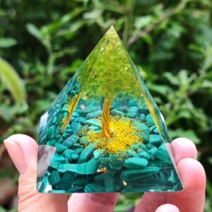 Piramida ORGONIT +LED Lampka PODSTAWA 5cm KRYSZTAŁ KAMIENIE AMULET 5cm HX12 - miniatura 14