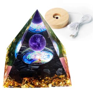 Piramida ORGONIT +LED Lampka PODSTAWA 5cm KRYSZTAŁ KAMIENIE AMULET 5cm HX03 - miniatura 11